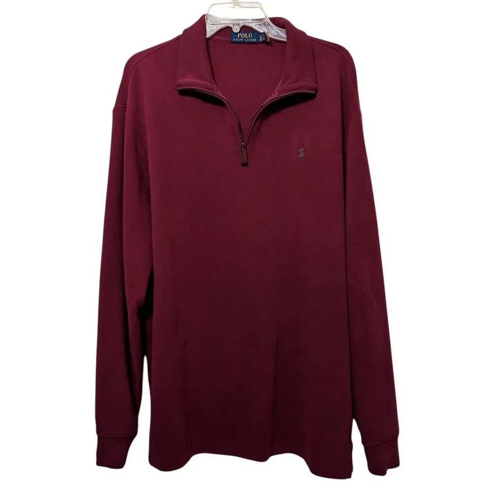 POLO RALPH LAUREN Men Quarter Zip Cotton Knit Shirt XL